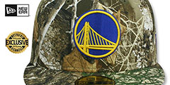 Warriors NBA TEAM-BASIC Realtree Camo Fitted Hat by New Era - 2nd View