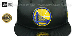 Warriors SATIN BASIC Black Fitted Hat by New Era - 2nd View