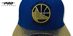 Warriors TEAM-BASIC STRAPBACK Royal-Gold Hat by Pro Standard - 2nd View