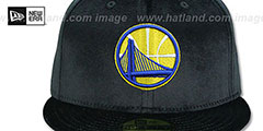 Warriors TEAM-BASIC VELOUR Black Fitted Hat by New Era - 2nd View