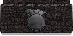 Warriors TONAL TRICK Black-Grey Knit Beanie Hat by New Era - 2nd View