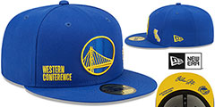 Warriors TRIPLE THREAT IDENTITY Royal Fitted Hat by New Era - 2nd View