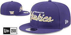 Washington TEAM-SCRIPT SNAPBACK Purple Hat by New Era - 2nd View