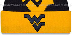 West Virginia LOGO WHIZ Navy-Gold Knit Beanie Hat by New Era - 2nd View