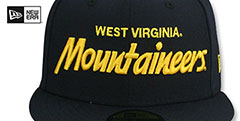 West Virginia NCAA TEAM-SCRIPT Navy Fitted Hat by New Era - 2nd View