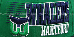 Whalers 2T BORDERLINE SNAPBACK Green-Navy Hat by New Era - 2nd View