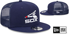 White Sox COOP TEAM-BASIC TRUCKER SNAPBACK Navy Hat by New Era - 2nd View