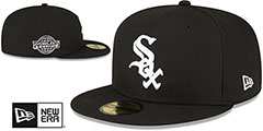 White Sox 2005 WORLD SERIES SIDE-PATCH UP Black-White Fitted Hat by New Era - 2nd View