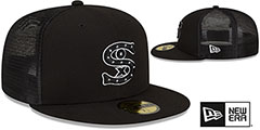 White Sox BATTING PRACTICE TRUCKER Black-White Fitted Hat by New Era - 2nd View