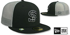 White Sox 2T BATTING PRACTICE TRUCKER Black-Grey Fitted Hat by New Era - 2nd View