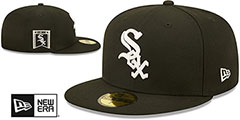 White Sox BANNER SIDE-PATCH Black Fitted Hat by New Era - 2nd View