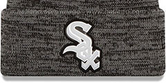 White Sox BEVEL Grey-Black Knit Beanie Hat by New Era - 2nd View