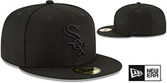 White Sox BLACKOUT Fitted Hat by New Era - 2nd View