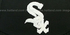 White Sox CHENILLE APPLIQUE Black Fitted Hat by New Era - 2nd View