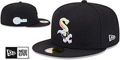 White Sox COLOR PACK SIDE-PATCH Black Fitted Hat by New Era - 2nd View