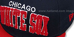 White Sox COOP CHENILLE-ARCH SNAPBACK Navy-Red Hat by New Era - 2nd View