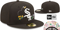 White Sox FLORAL WATERCOLORS Black Fitted Hat by New Era - 2nd View