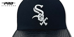 White Sox LOW-PRO BASIC STRAPBACK Black Hat by Pro Standard - 2nd View