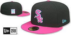 White Sox MIAMI VICE SIDE-PATCH Black-Beetroot Fitted Hat by New Era - 2nd View