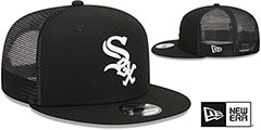 White Sox TEAM-BASIC TRUCKER SNAPBACK Black-White Hat by New Era - 2nd View