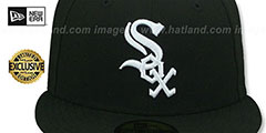 White Sox WHITE FLORAL-BOTTOM Black Fitted Hat by New Era - 2nd View