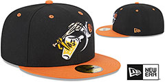 Whitecaps THEME NIGHT Black-Burnt Orange Fitted Hat by New Era - 2nd View