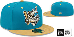 Whitecaps THEME NIGHT Teal-Tan Fitted Hat by New Era - 2nd View