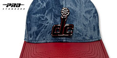 Wizards LOW-PRO BLACK METAL BADGE STRAPBACK Denim-Red Hat by Pro Standard - 2nd View