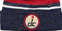 Wizards SPECKLED Navy-Red Knit Beanie by Mitchell and Ness - 2nd View