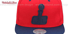 Wizards XL RUBBER WELD SNAPBACK Red-Navy Adjustable Hat by Mitchell and Ness - 2nd View