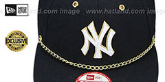 Yankees  CHAIN SNAPBACK Navy Hat by New Era - 2nd View