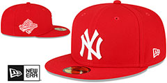 Yankees 1996 WS SIDE-PATCH UP Red-White Fitted Hat by New Era - 2nd View