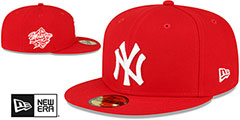 Yankees 1999 WS SIDE-PATCH UP Red-White Fitted Hat by New Era - 2nd View