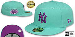 Yankees 2008 ALL STAR GAME PURPLE-BOTTOM Mint Fitted Hat by New Era - 2nd View