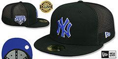 Yankees 2009 WS MESH-BACK SIDE-PATCH Black-Royal Fitted Hat by New Era - 2nd View