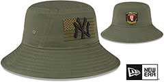 Yankees 2023 ARMED FORCES STARS N STRIPES BUCKET Hat by New Era - 2nd View