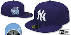 Yankees 75TH WORLD SERIES SKY-BOTTOM Purple Fitted Hat by New Era - 2nd View