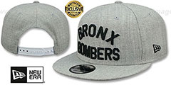 Yankees BRONX BOMBERS SNAPBACK Heather Light Grey Hat by New Era - 2nd View