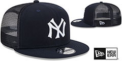 Yankees COOP TEAM-BASIC TRUCKER SNAPBACK Navy Hat by New Era - 2nd View