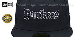 Yankees GOTHIC TEAM-BASIC Navy Fitted Hat by New Era - 2nd View