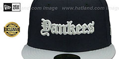 Yankees GOTHIC TEAM-BASIC Navy-Grey Fitted Hat by New Era - 2nd View