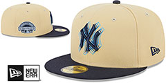 Yankees ILLUSION SIDE-PATCH Gold-Navy Fitted Hat by New Era - 2nd View