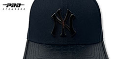 Yankees LOW-PRO BLACK METAL BADGE STRAPBACK Navy-Black Hat by Pro Standard - 2nd View