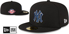 Yankees METALLIC LOGO SIDE-PATCH Black Fitted Hat by New Era - 2nd View