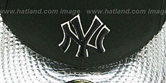 Yankees METALLIC SLITHER Black-Silver Fitted Hat by New Era - 2nd View