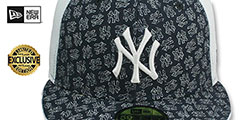 Yankees NY FADE ALL-OVER PINWHEEL Navy-Grey Fitted Hat by New Era - 2nd View