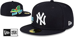 Yankees STATEVIEW Navy Fitted Hat by New Era - 2nd View