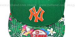 Yankees SUNSHINE BLOOM SNAPBACK Green-Multi Hat by New Era - 2nd View