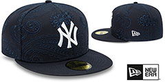 Yankees SWIRL Navy Fitted Hat by New Era - 2nd View