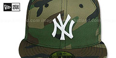 Yankees TEAM-BASIC Army Camo-White Fitted Hat by New Era - 2nd View